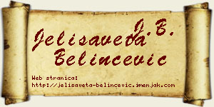 Jelisaveta Belinčević vizit kartica